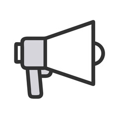 Megaphone Vector Icon on Black Background Communication Concept