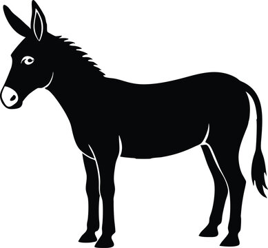 recommend clip art: donkey silhouette vector, black donkey silhouette vector illustration on white background