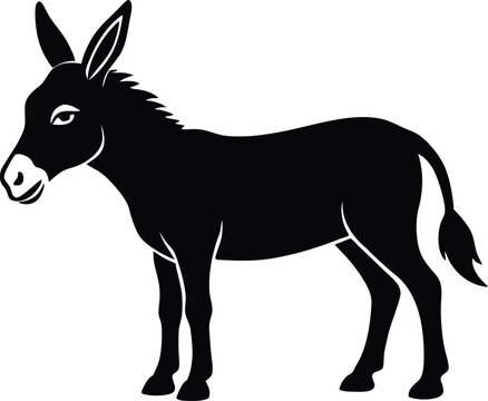 recommend clip art: donkey silhouette vector, black donkey silhouette vector illustration on white background