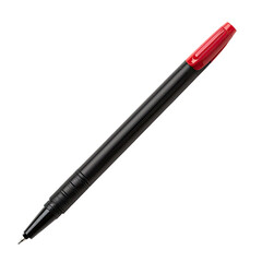 A black marker with a red tip, likely dual-colored ink, intended for writing or drawing.