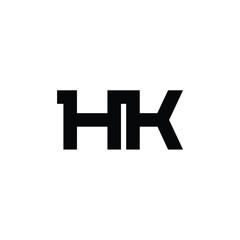 HK monogram logo design letter text name symbol monochrome logotype alphabet character simple logo