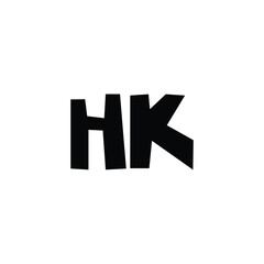 HK monogram logo design letter text name symbol monochrome logotype alphabet character simple logo