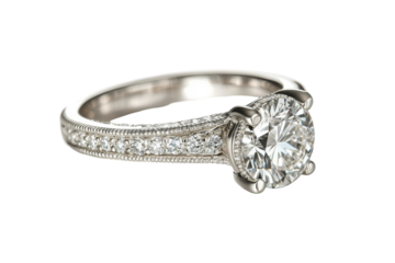 Sparkling silver ring (1) isolated on PNG transparent background, cut out