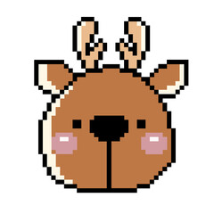 Obraz premium Flat design pixel art deer illustration