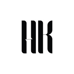 HK monogram logo design letter text name symbol monochrome logotype alphabet character simple logo