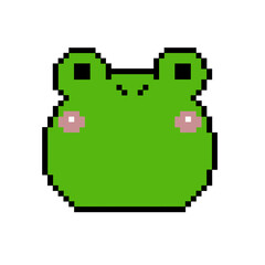 Flat design pixel art frog illustration