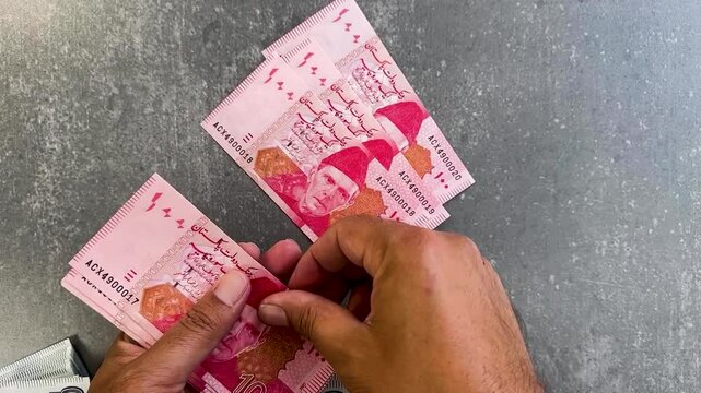 Home budgeting and cash planning for financial control. Pakistan 100 rupees currency notes