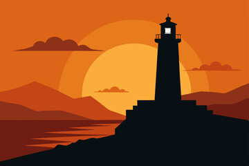 lighthouse on a sky background