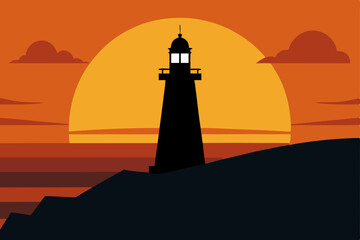 lighthouse on a sky background