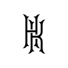 HK monogram logo design letter text name symbol monochrome logotype alphabet character simple logo