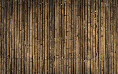 Bamboo wall, Brown bamboo fence background