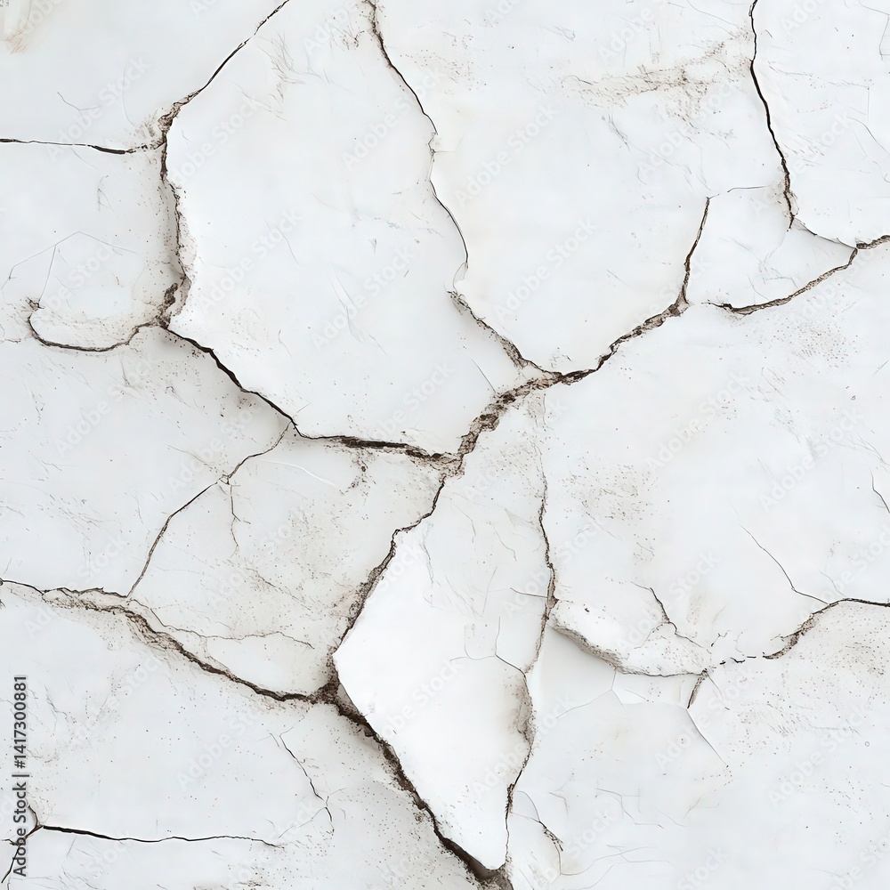 Aufkleber high-resolution flat lay of a white background with visible cracks, showcasing a simple and clean te