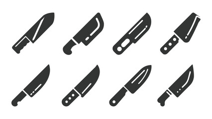 Fototapeta premium set of kitchen knives, vector kitchen knife icon