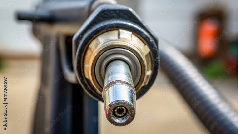 Aufkleber close up view of fuel nozzle showcasing its intricate design and functionality in maintenance servic