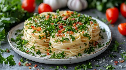 Creamy Spaghetti Carbonara with Crisp Bacon and Parmesan on White Plate