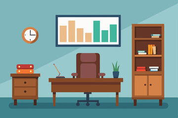 Fototapeta premium ceo-office-with-wooden-furniture-and-modern-decor