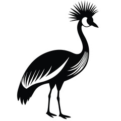 crowned crane vector animal