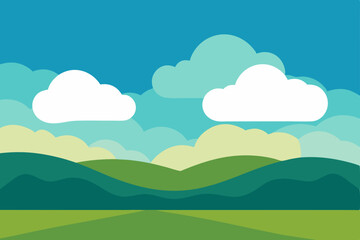 Obraz premium cloudy-sky-over-peaceful-landscape