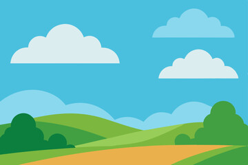 Obraz premium cloudy-sky-over-peaceful-landscape