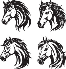 black horse vector illustration