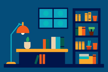 cozy-home-office-with-bookshelves-and-lamp