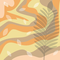 Abstract Nature Background with Autumn Leaves and Organic Shapes