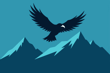 Obraz premium eagle-soaring-above-mountains