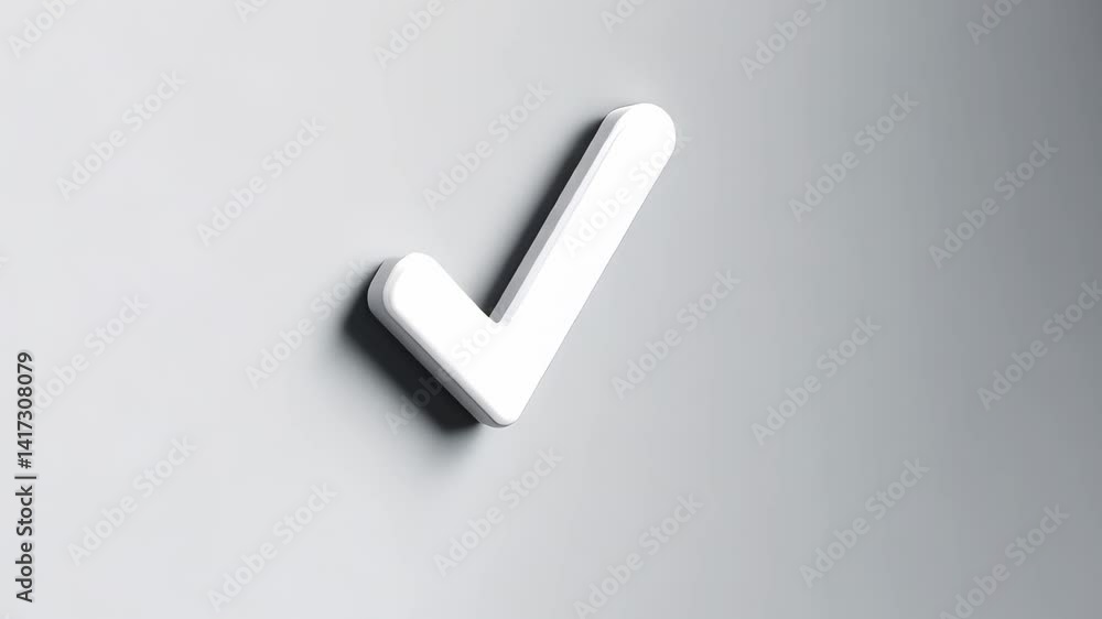 Poster simple clean white checkmark icon on light background for use