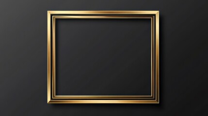 Gold Frame Design isolate on transparent background. Luxury and minimal style for wedding invite border and typography decoration - Vector hy per realistic