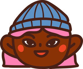 Dark-skinned Boy with Beanie Hat