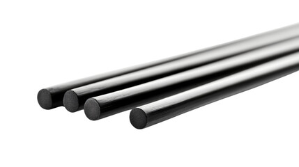 Elegant Black Chopsticks on White Background - Professional Food Photography