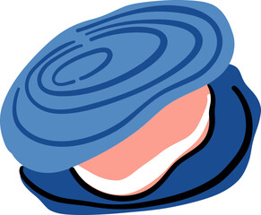 Hand Drawn Mussel Shell