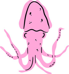 Hand Drawn Squid Illustration