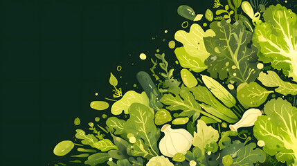 Professional Horizontal Web Banner Templates Featuring Fresh Green Vegetables