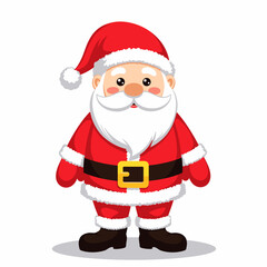 Cartoon Santa Claus smiling in festive red outfit
