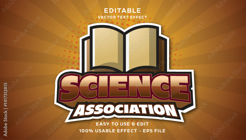 Poster science association editable text effect with modern and simple style