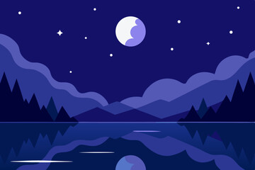 moonlit-lake-reflecting-stars---anime-aesthetic