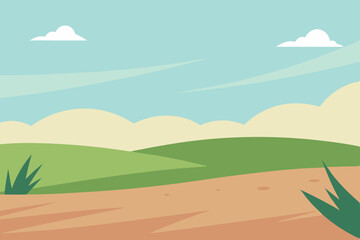 Obraz premium vector illustration of a desert landscape