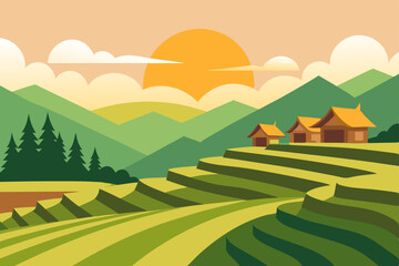 Obraz premium rice-terraces-in-morning-light