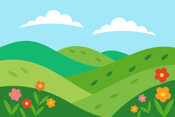 Obraz premium rolling-hills-with-wildflowers-in-bloom