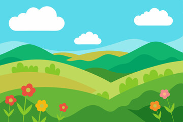 Obraz premium rolling-hills-with-wildflowers-in-bloom