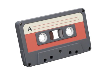 Fototapeta premium Vintage audio cassette tape isolated on white background