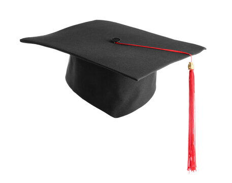 Graduation hat isolated on white background
