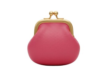 Obraz premium Pink coin purse isolated on white background