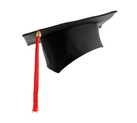 Graduation hat isolated on white background