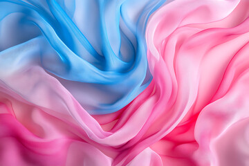 Fototapeta premium Swirling Silk: Pink and Blue Abstract Fabric Texture.