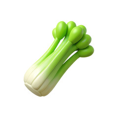 Fototapeta premium Celery 3D Icon – Glossy Minimal Emoji Style, Isolated PNG