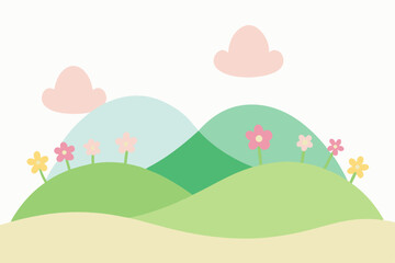 Fototapeta premium vector illustration of a summer landscape