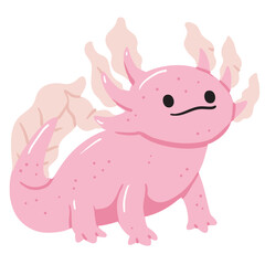 Cute Pink Axolotl Illustration