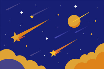 Naklejka premium vector illustration of the moon and stars